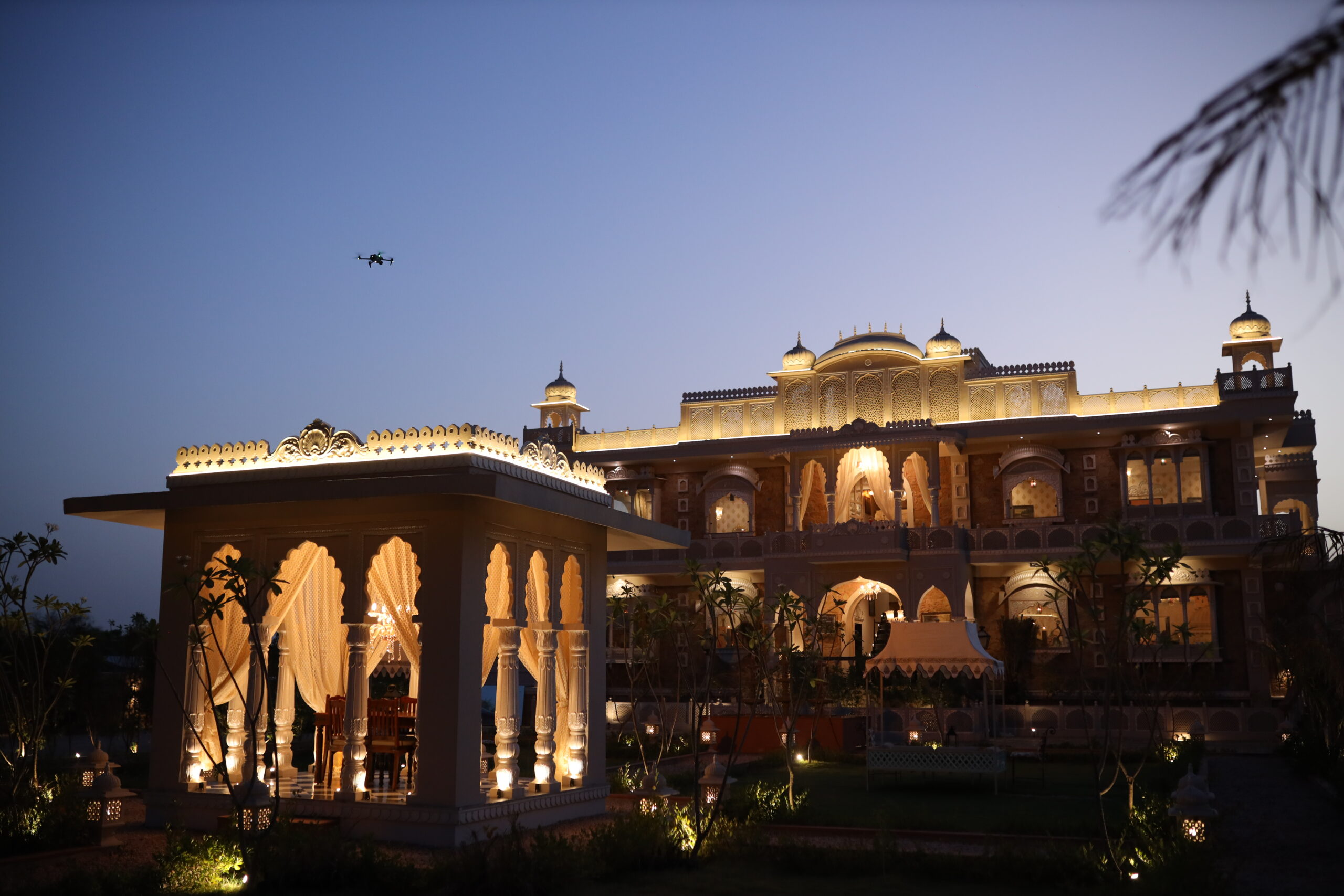 An evening shot of Raj Reverie, Jaipur